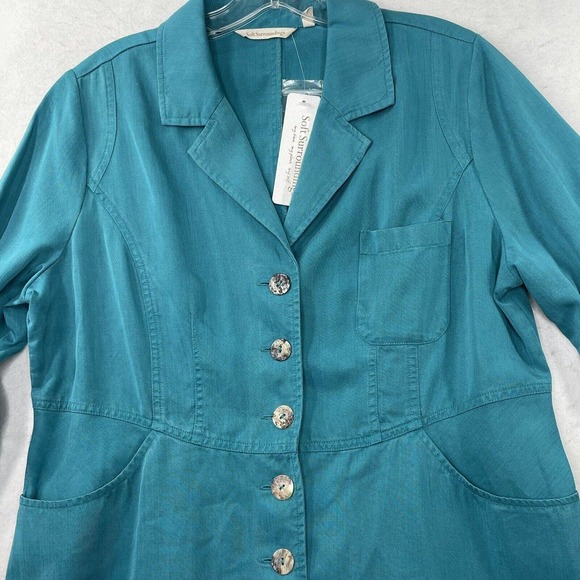 NWT $99 Soft Surroundings Tencel Lyocell Womens Size PM Medium Petite Blazer Top - Picture 6 of 15